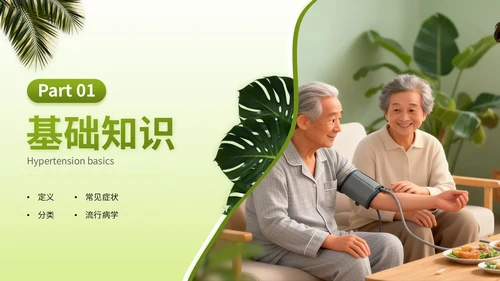 绿色3D立体风全国高血压日健康宣传讲座PPT模版