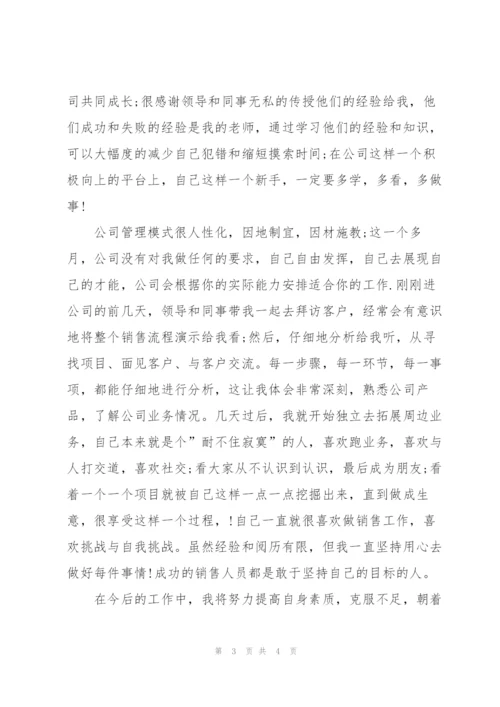 销售人员月度工作个人总结.docx