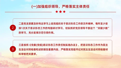 红色展板大气意识形态专题党课ppt