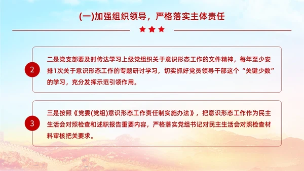 红色展板大气意识形态专题党课ppt