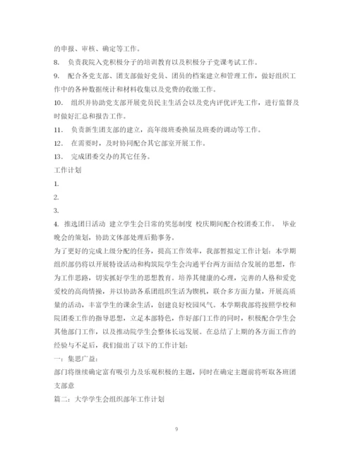 精编之大学组织部工作计划书.docx