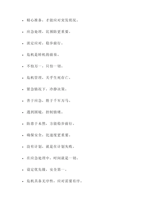 关于应急处理的名言警句