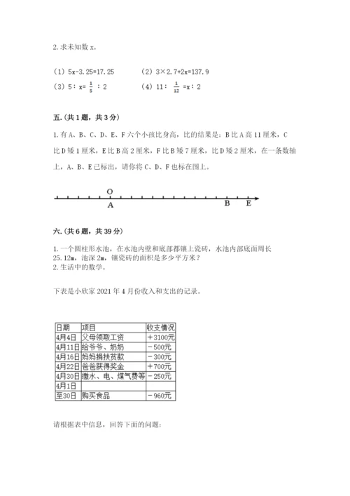 人教版数学六年级下册试题期末模拟检测卷审定版.docx