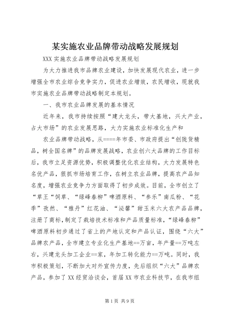 某实施农业品牌带动战略发展规划 (3).docx