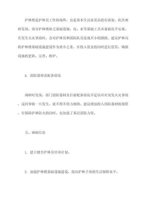 县护林防火调研报告