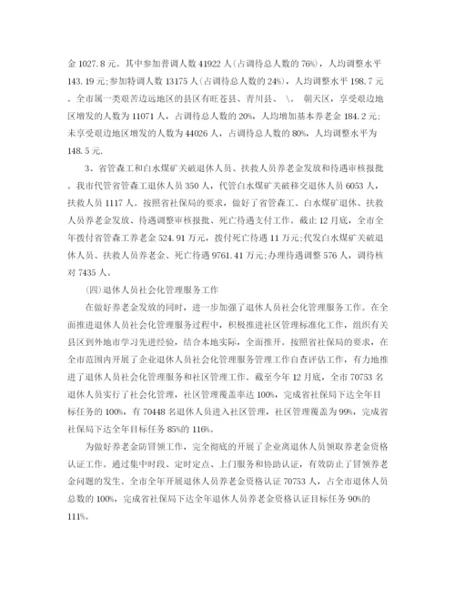 精编之年度养老保险工作总结范文精选.docx