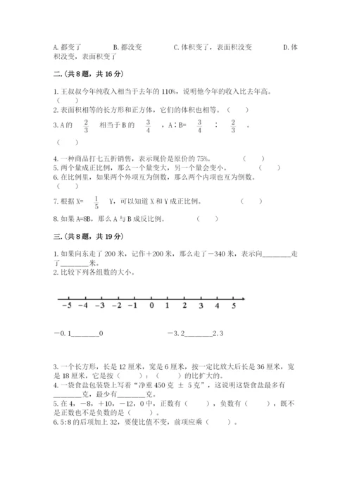 人教版六年级数学下学期期末测试题及完整答案【夺冠系列】.docx
