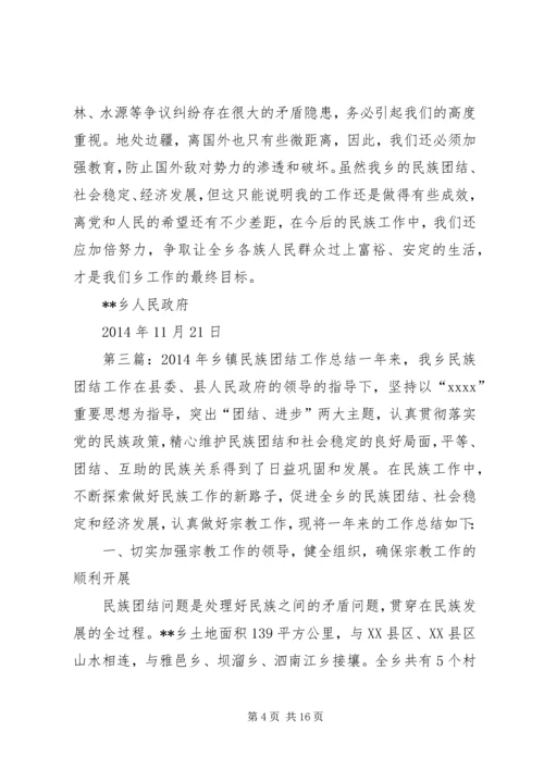 乡镇政府民族团结工作总结.docx