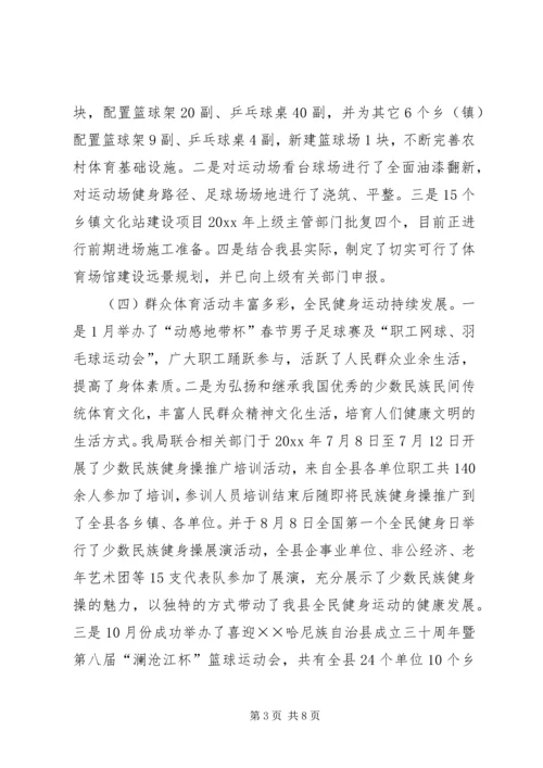 文化体育局工作总结及工作计划 (3).docx