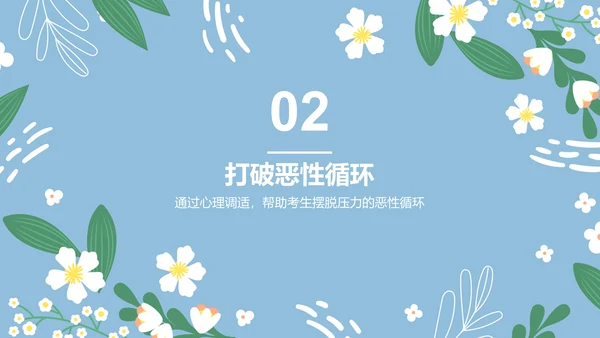 蓝色小清新高考心理辅导讲座PPT模板