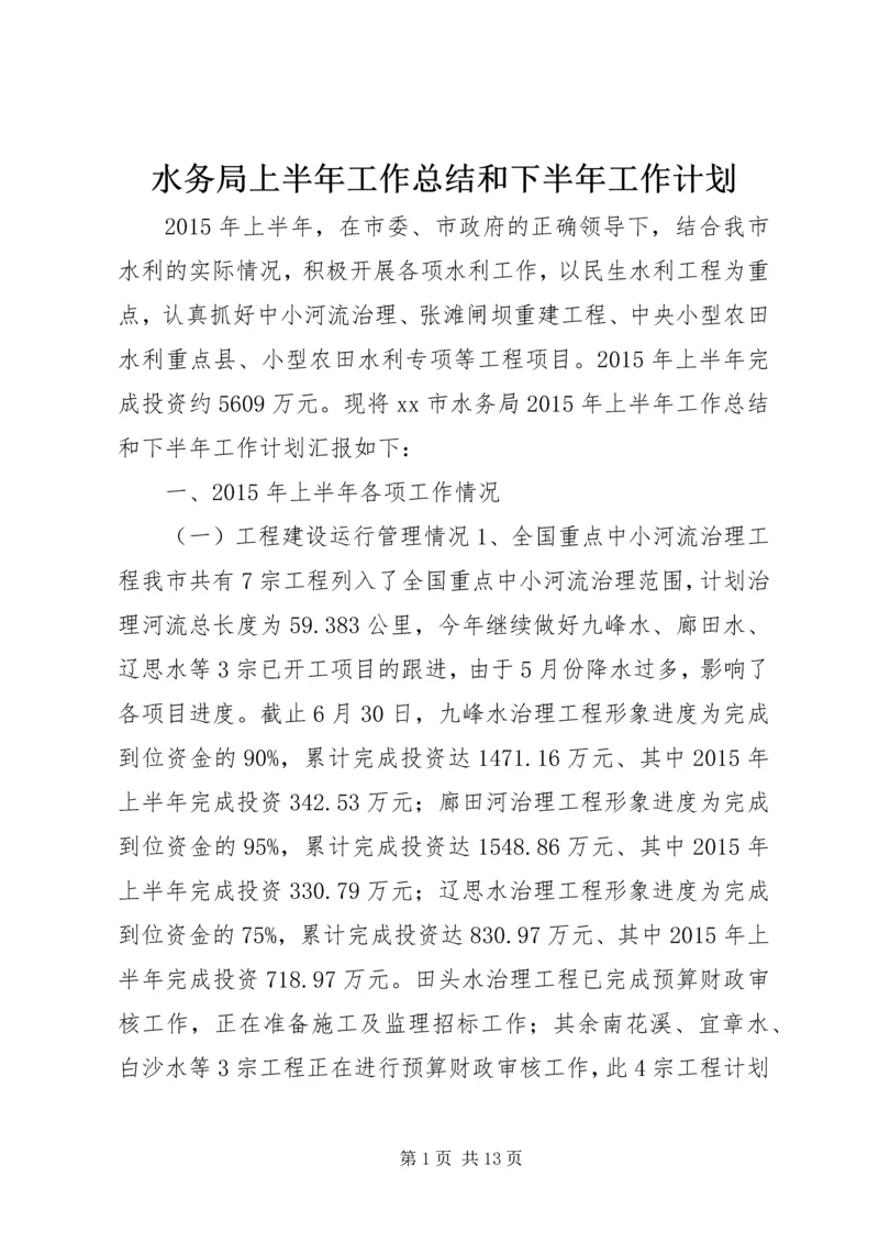 水务局上半年工作总结和下半年工作计划.docx