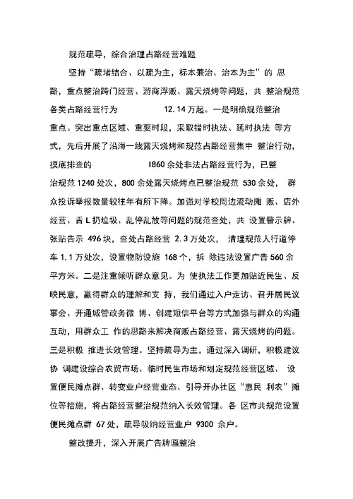 城管执法局XX年度三民活动述职报告