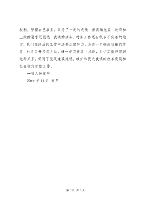 乡镇政府政务村务公开自查报告.docx