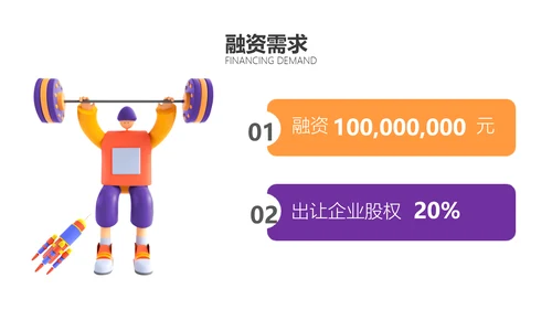 3D风商业计划书橙色