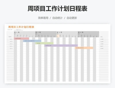 周项目工作计划日程表