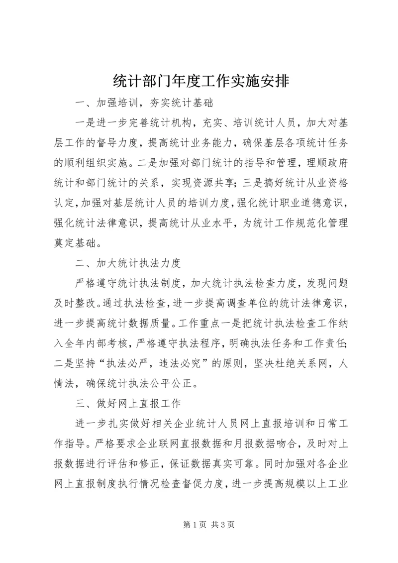 统计部门年度工作实施安排.docx