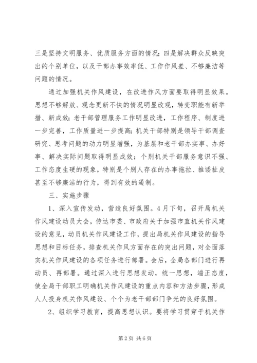 老干部局加强机关作风建设实施方案 (3).docx