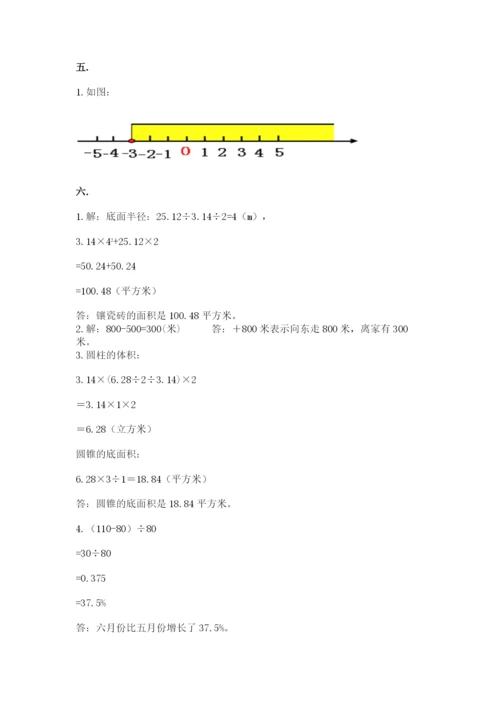 河南省平顶山市六年级下册数学期末考试试卷含答案（巩固）.docx