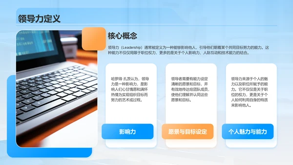 蓝色商务风领导力培训PPT模板