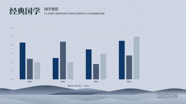 蓝色中国风国学教学课件PPT模板