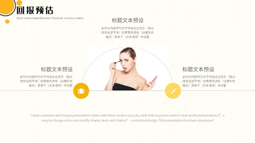黄色杂志风美妆行业工作汇报通用PPT模板