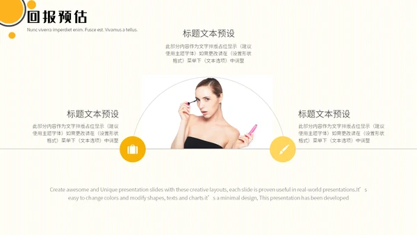 黄色杂志风美妆行业工作汇报通用PPT模板