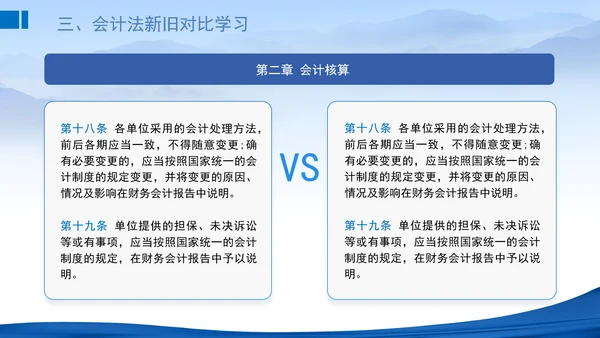 2024新修订中华人民共和国会计法新旧对比学习解读PPT