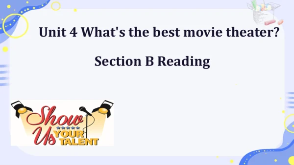 Unit4 What's the best movie theater SectionB阅读课课件＋