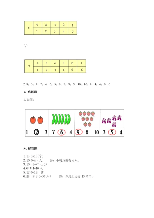 小学一年级上册数学期末测试卷a4版打印.docx