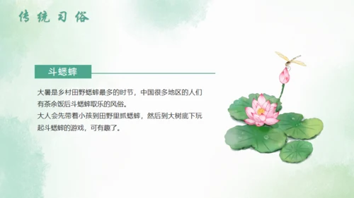 大暑节气中国风水墨荷花背景通用PPT模板