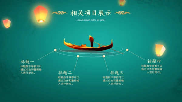 绿金色中国风年度工作总结通用PPT模板