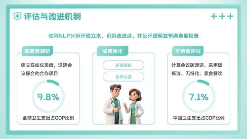 绿色3D风预防即治疗：医疗健康学术会议报告PPT模板