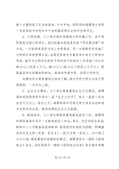 电力局关于党建工作的考察报告.docx