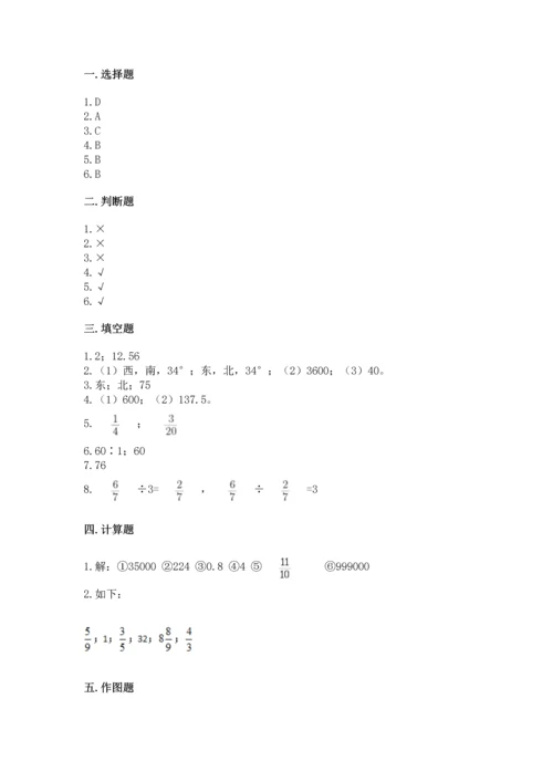 人教版六年级上册数学期末测试卷附参考答案（巩固）.docx