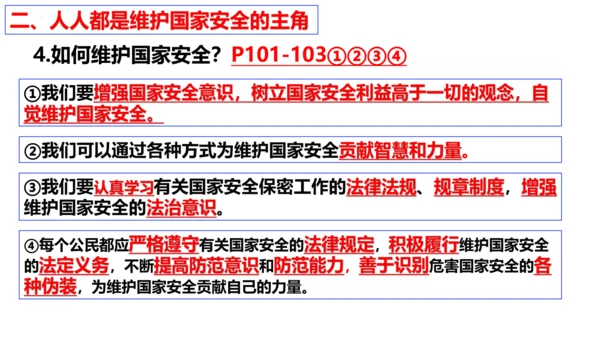 第九课  树立总体国家安全观复习课件（23张PPT）