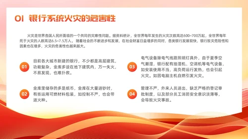 红色党建风银行消防安全培训课件
