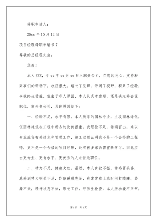 2022项目经理辞职申请书.docx