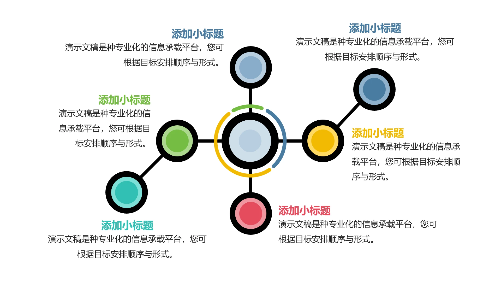 树状图分支图单页PPT模板