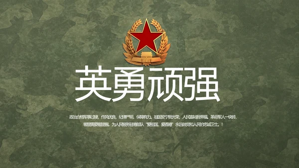 迷彩风军事国防部队士兵动态PPT