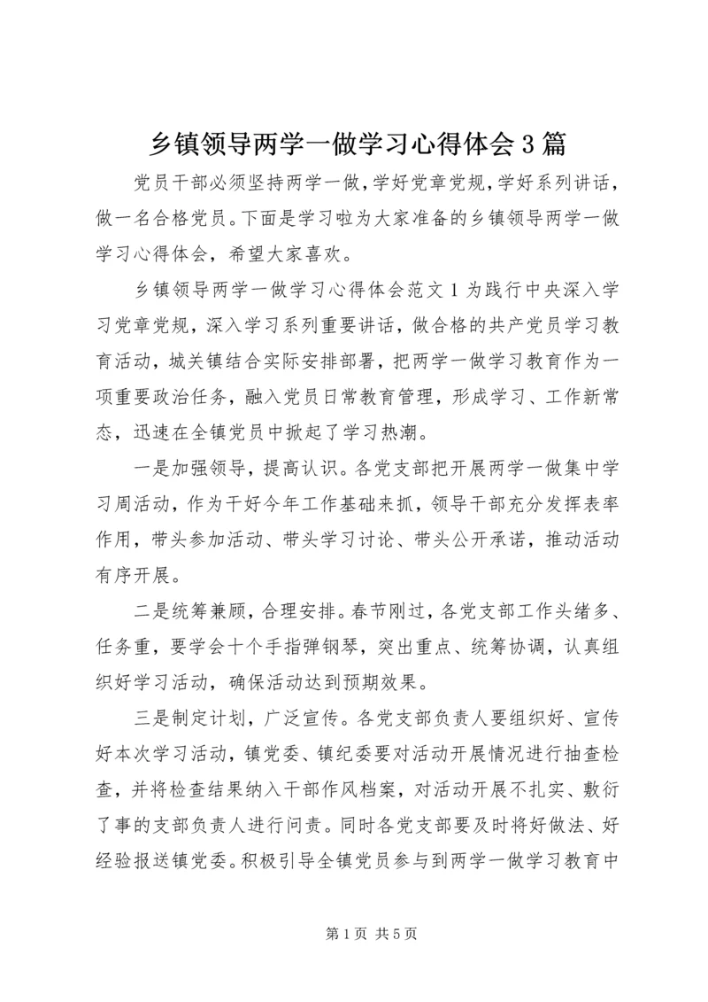 乡镇领导两学一做学习心得体会3篇.docx