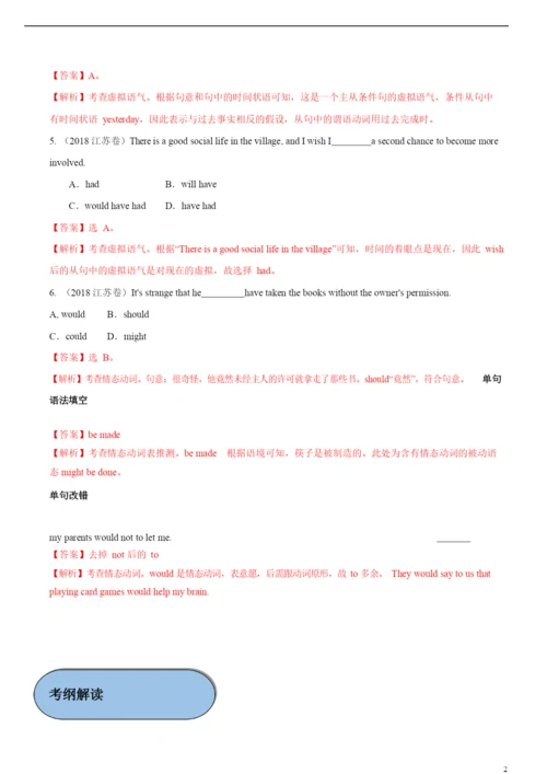 2021年高考英语必考点全梳理专题9-情态动词和虚拟语气(精讲深剖).docx