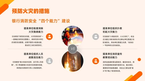 橙色简约实拍风银行消防安全培训PPT课件