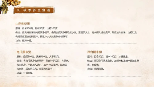 棕色简约中国风实拍笔刷秋季养生中医养生动态PPT