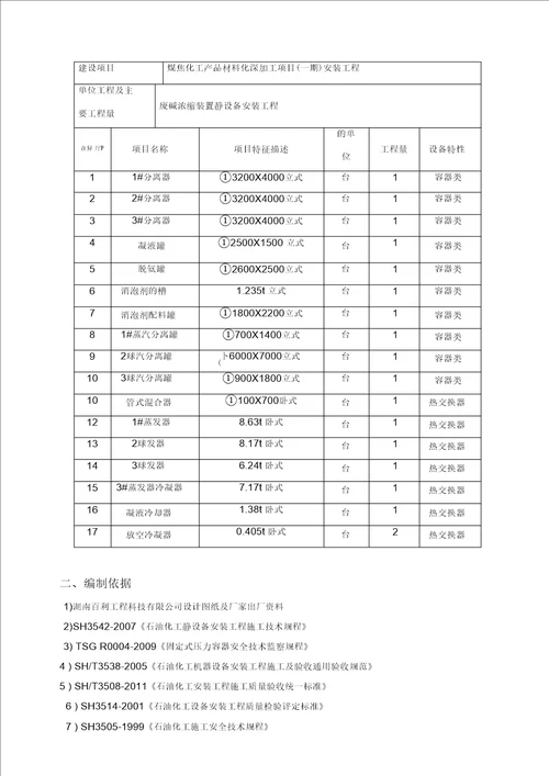 静设备安装方案(最新版)