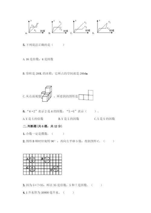人教版五年级下册数学期末测试卷带答案【实用】.docx