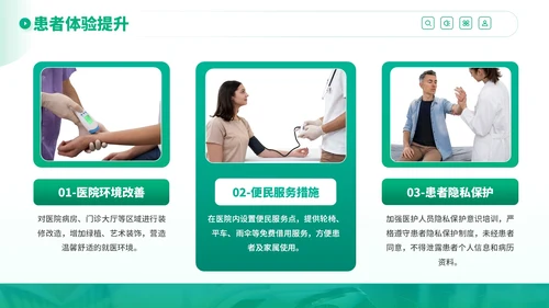 绿色商务风医疗健康服务提升行动计划PPT模板