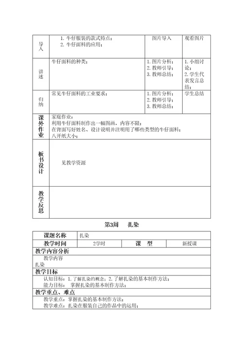 面料再造与应用教案精选版