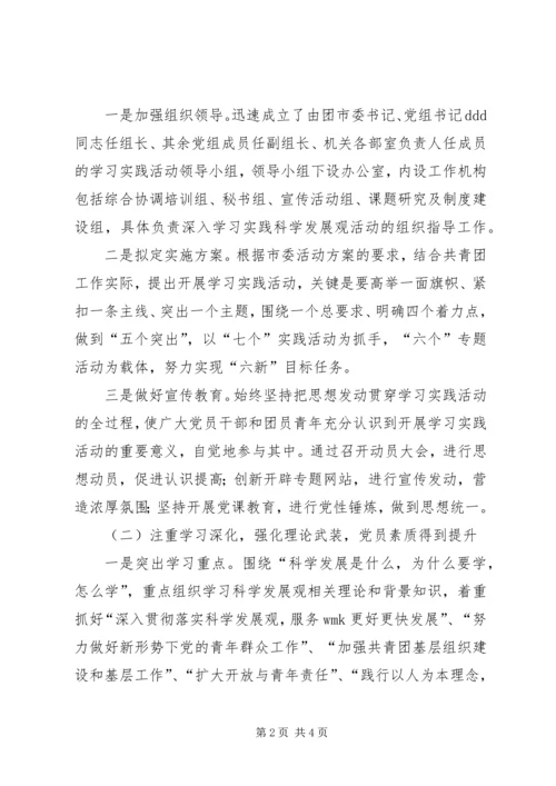 团市委学习科学发展观调研报告.docx