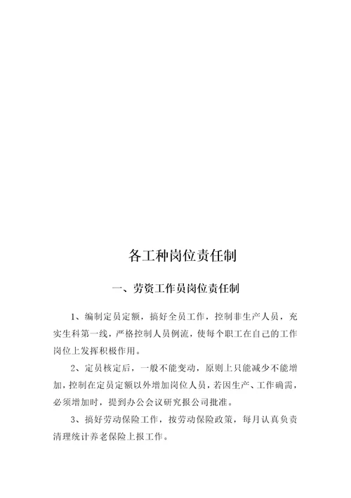 某煤业有限公司各工种岗位责任制汇编Document63页