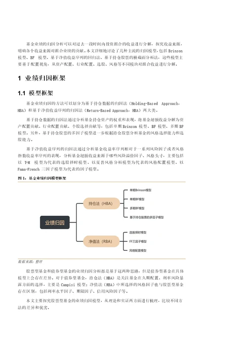 基金业绩归因模型的解析与探讨